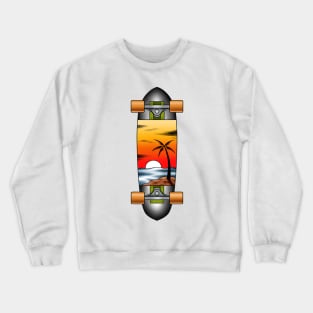 Skateboard Sunset beach Crewneck Sweatshirt